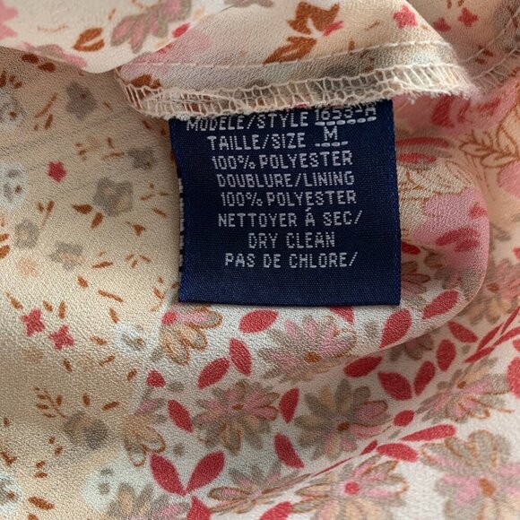 Vintage Y2K Reitmans Sheer Floral Bell Sleeve Boho Blouse Tunic Top - Picture 10 of 14